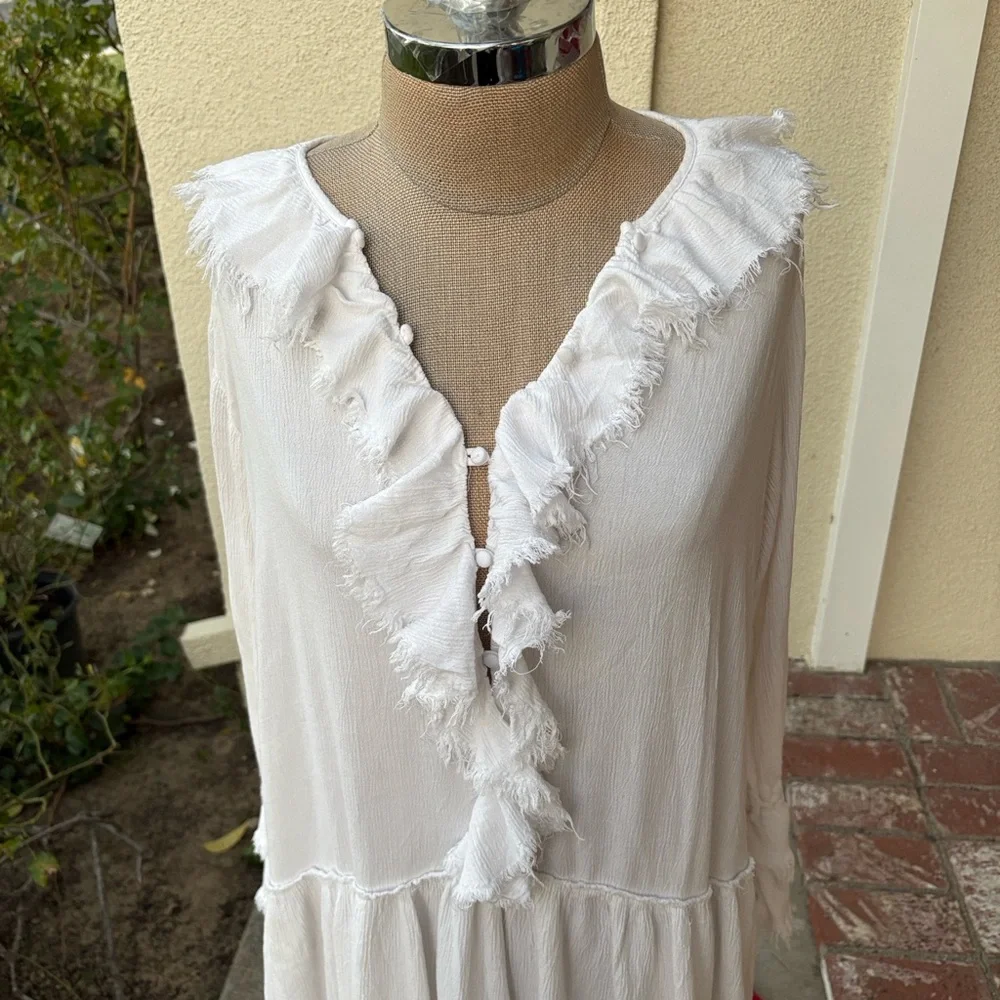 Free People Sweet Darlin White Ruffle Maxi Dress - Picture 6 of 13